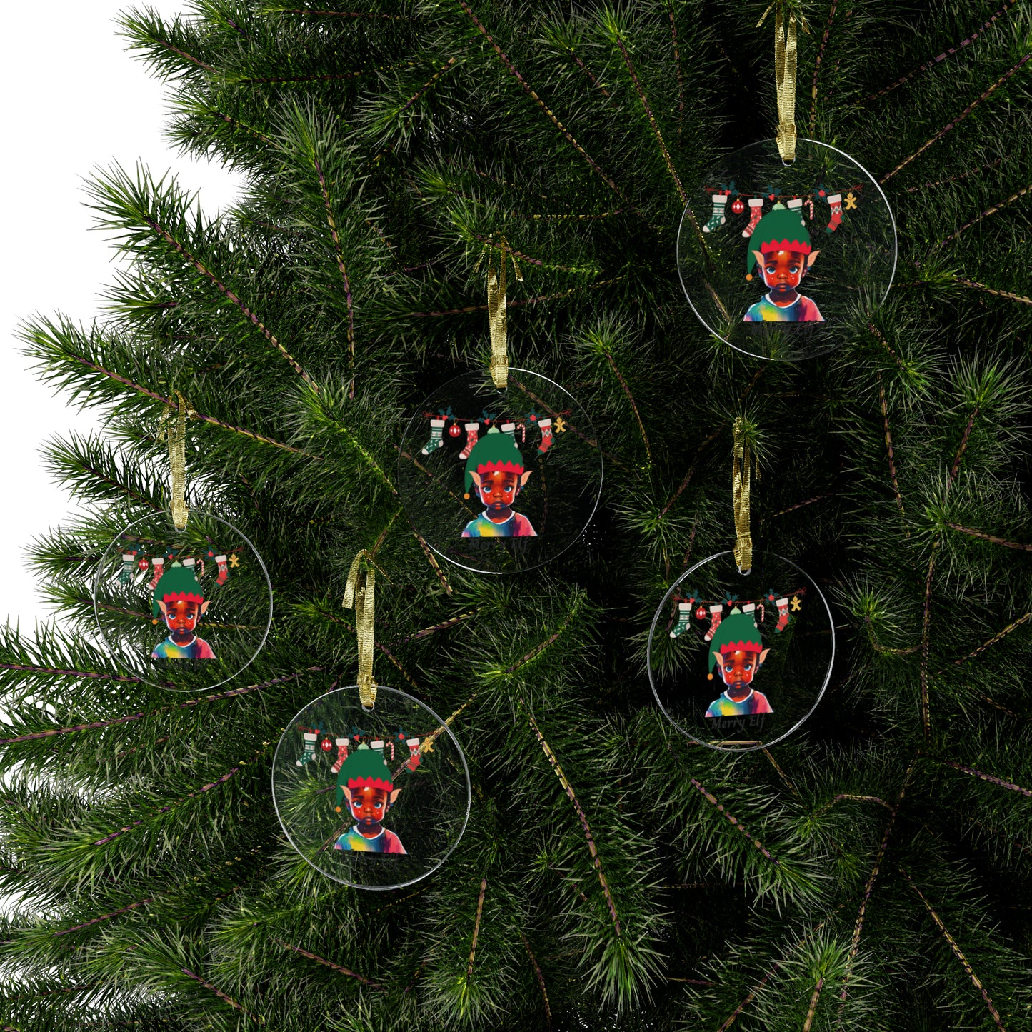Merry Elf |  Clear Acrylic Ornaments