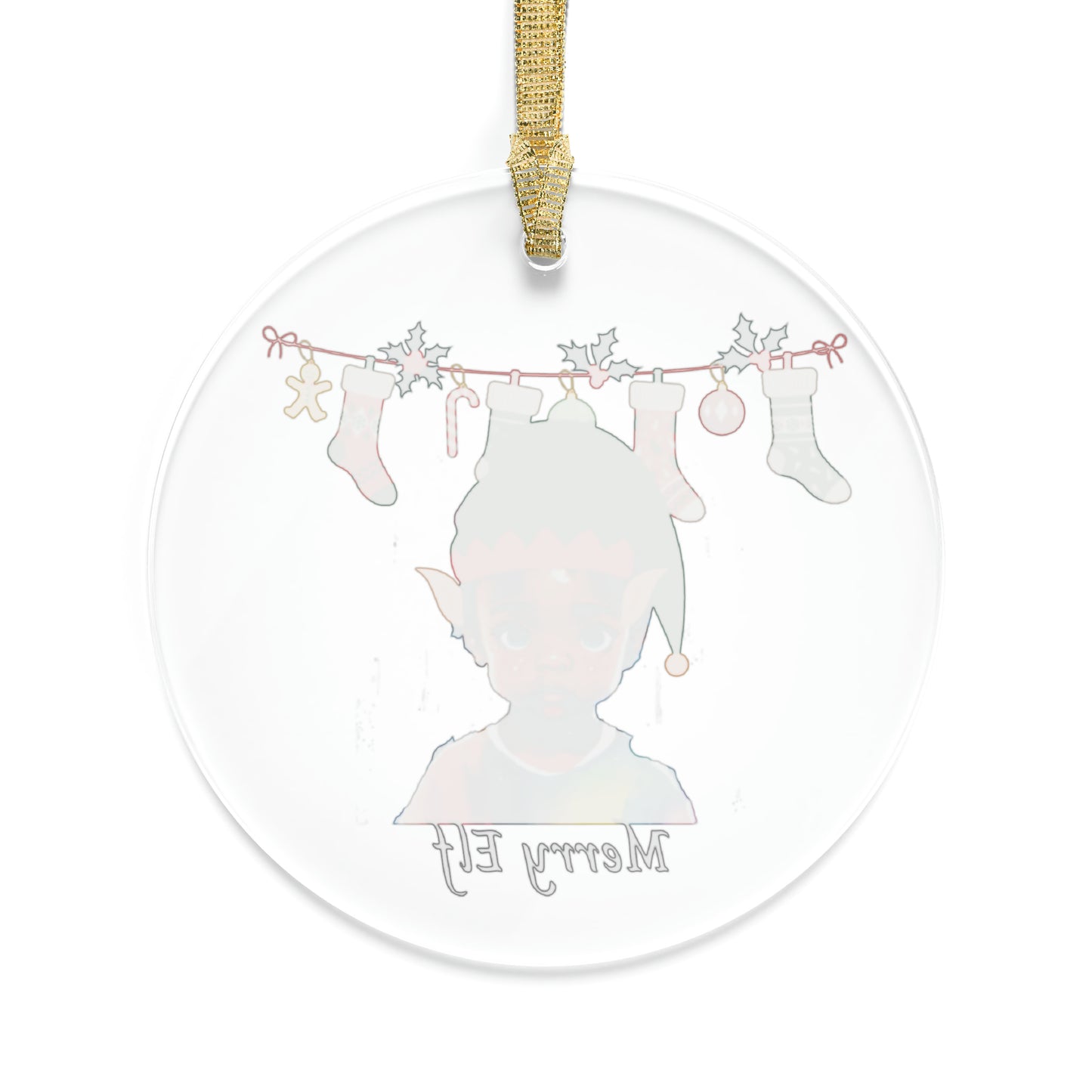 Merry Elf |  Clear Acrylic Ornaments