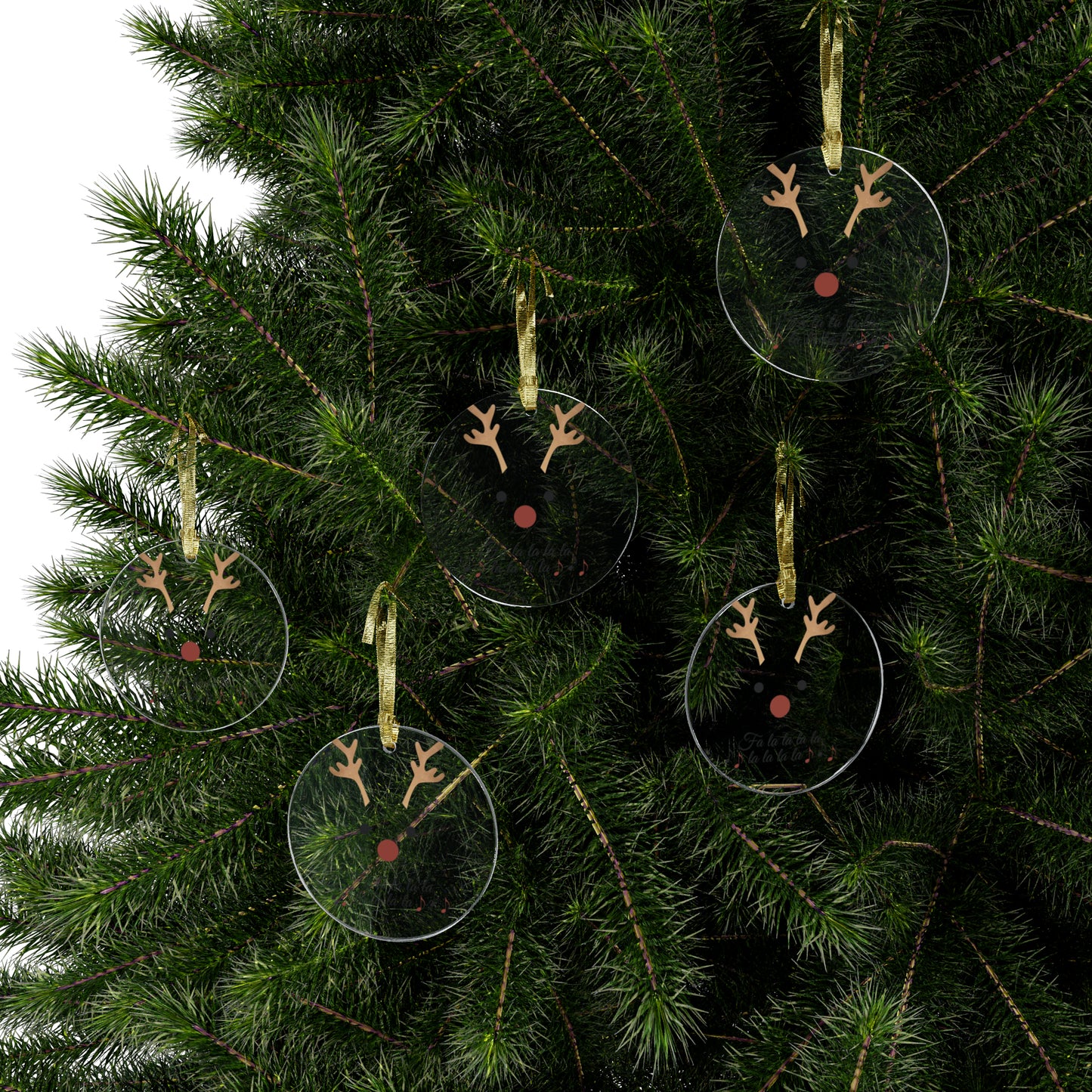 Rudolph Fa La La Acrylic Ornaments