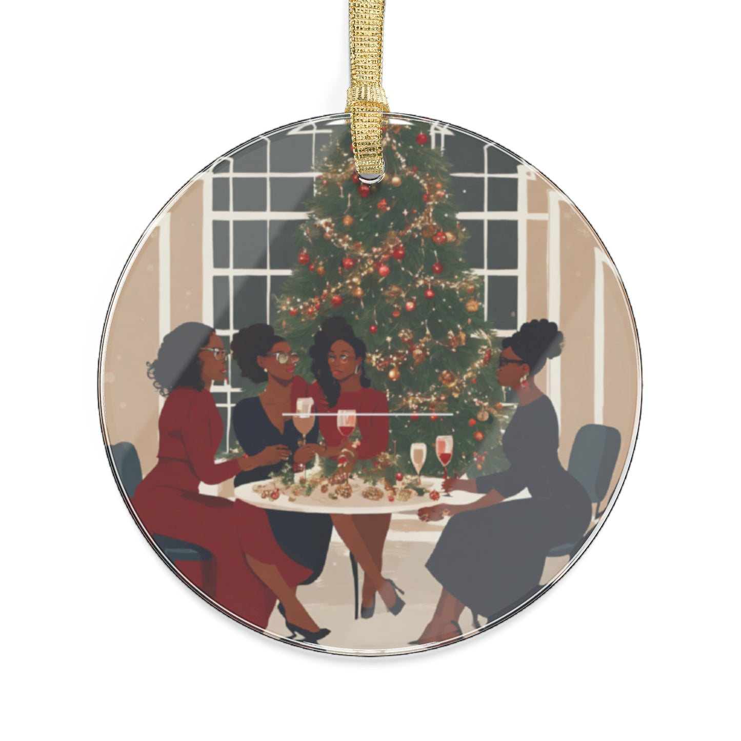 Sisters Gathering for the Holidays Acrylic Ornaments