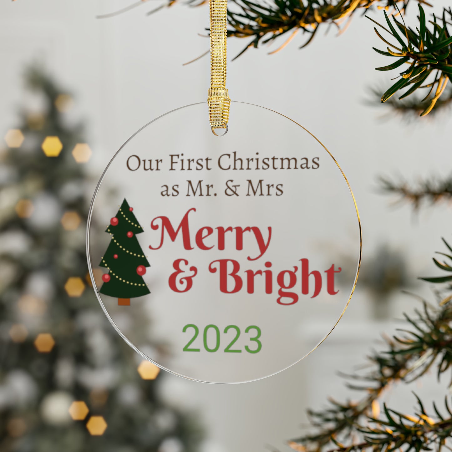 Our First Christmas as Mr & Mrs  2023 Acrylic Ornaments