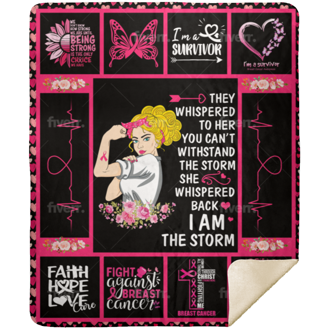 Breast Cancer Strong | Premium Sherpa Blanket 50x60