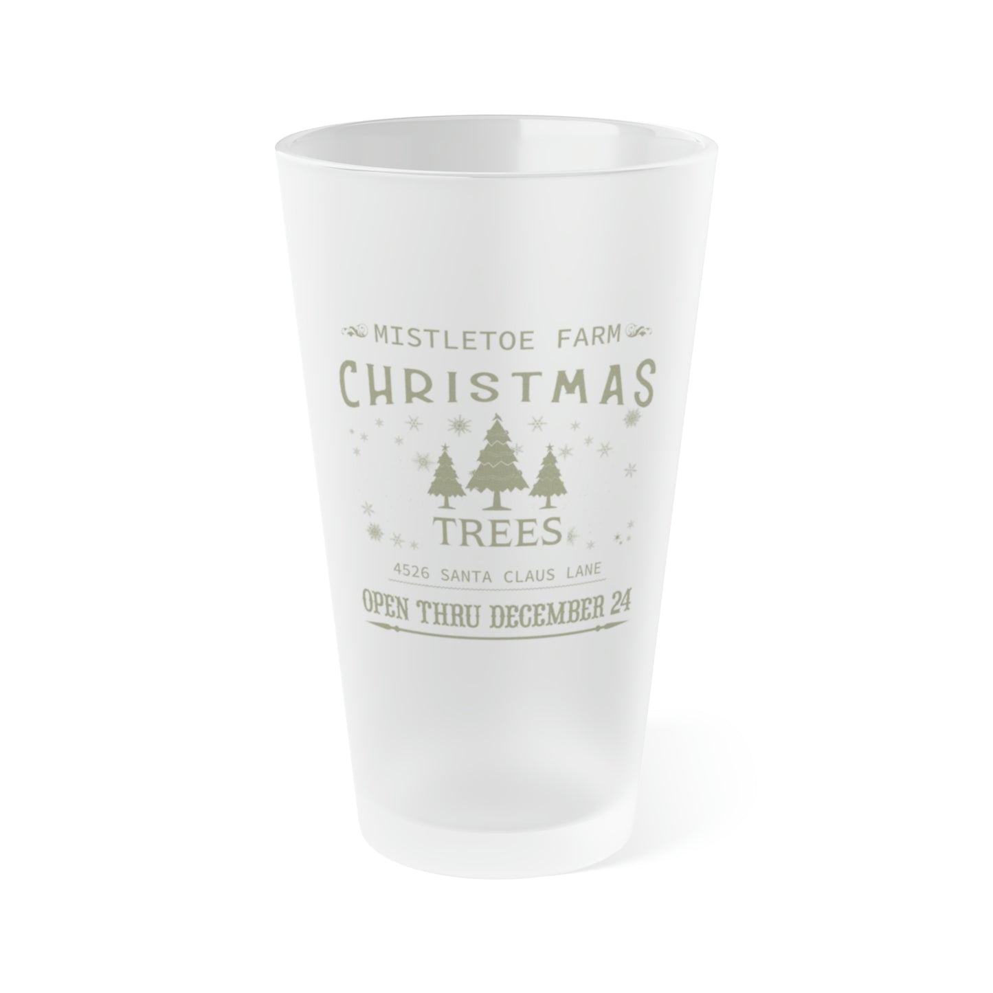 Christmas Trees | Frosted Pint Glass, 16oz