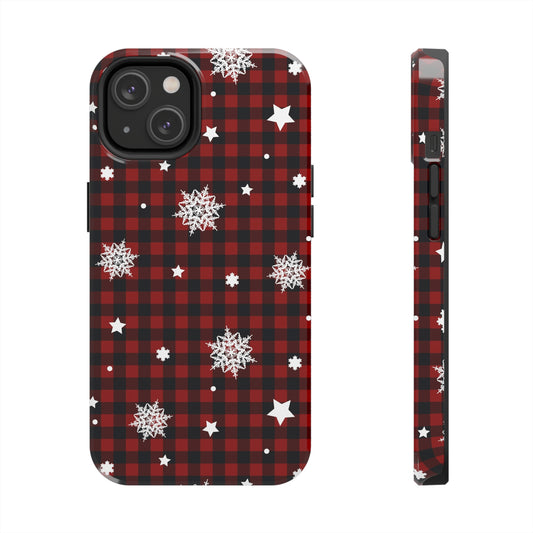 Holiday red & black checks |Tough Phone Cases