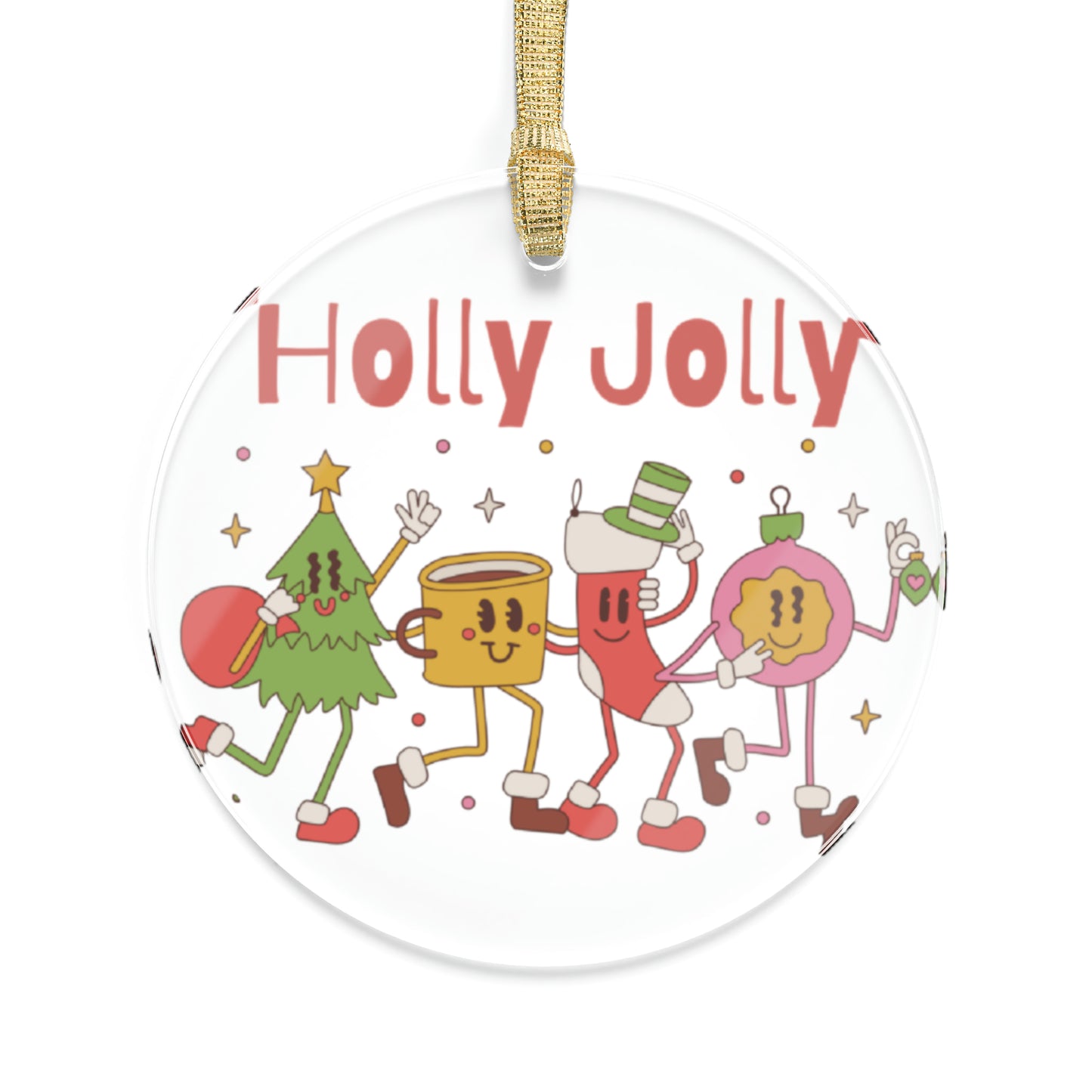 Holly Jolly Christmas Acrylic Ornaments