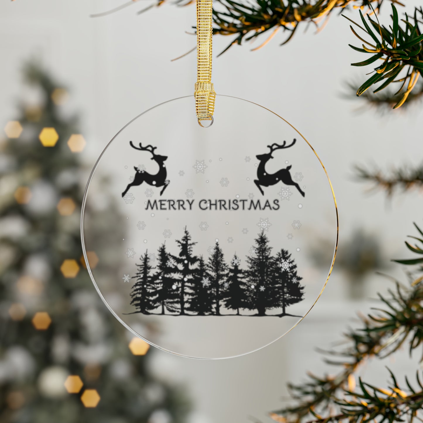 Merry Scene | Clear Acrylic Ornaments