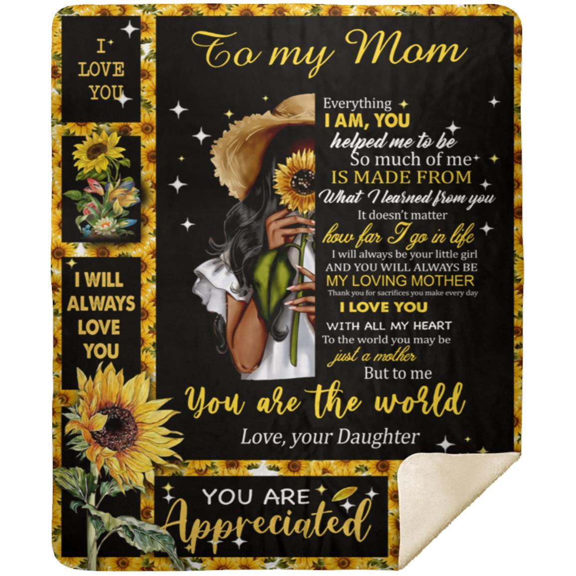 Daisy, To Mom You are Appreciated | Premium Sherpa Blanket 50x60
