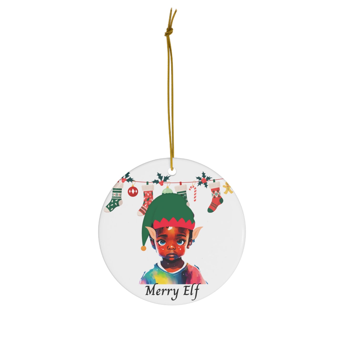 Merry Elf | Ceramic Ornament, 2 Shapes