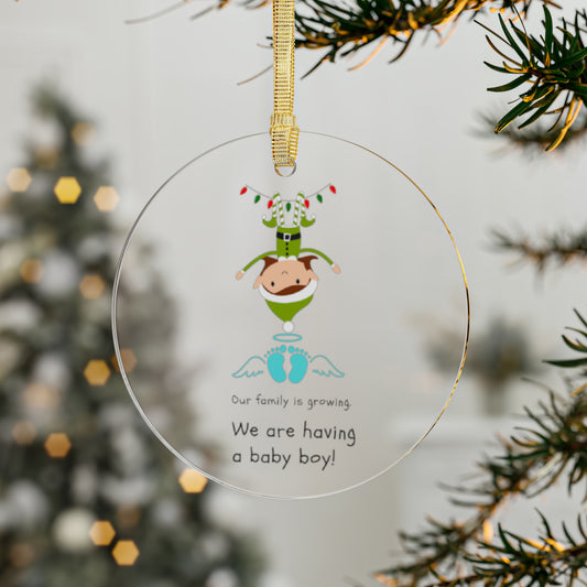 Our Family is Growing - It's a Boy Acrylic Ornaments