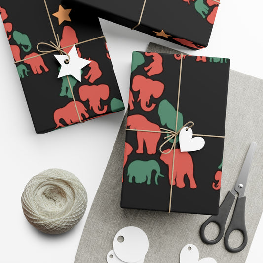 Elephant Tree on (black) Gift Wrap Papers
