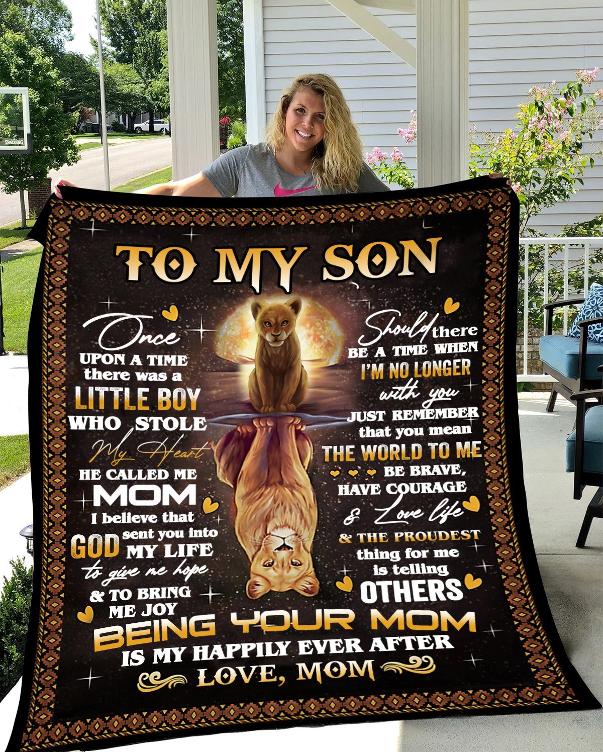 Cub and Lioness blanket To Son | Premium Sherpa Blanket 50x60