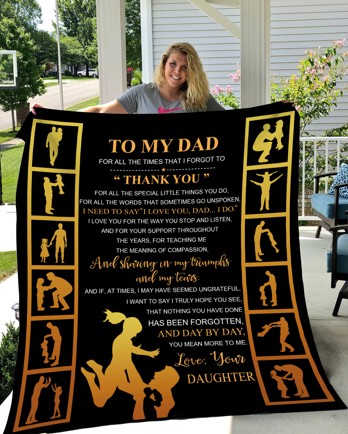 Dad From Daughter | Premium Sherpa Blanket 50x60