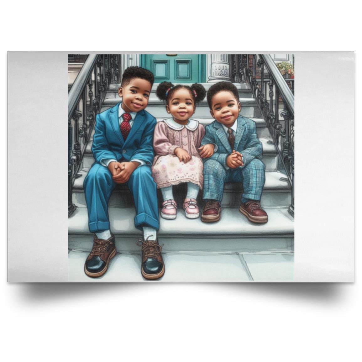 kids dressed for church Our Future - Satin Landscape Poster