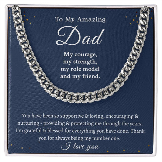 To My Amazing Dad | I Love You - Cuban Link Chain