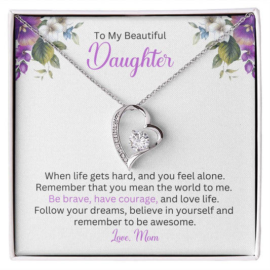 To My Beautiful Daughter | You Mean The World To Me - Forever Love Necklace