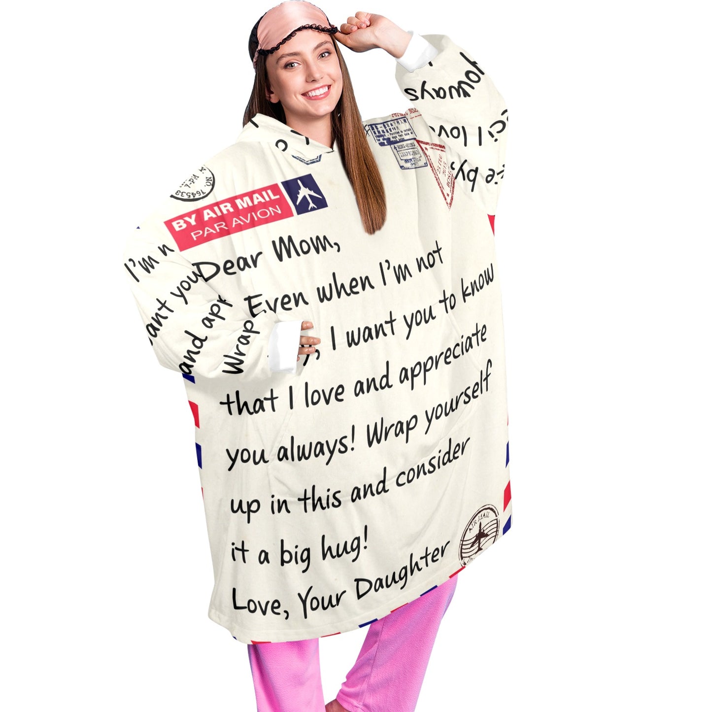 Mom Love Letter to MOM  Unisex Blanket Hoodie